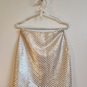 Banana Republic Gold Chevron Pencil Skirt